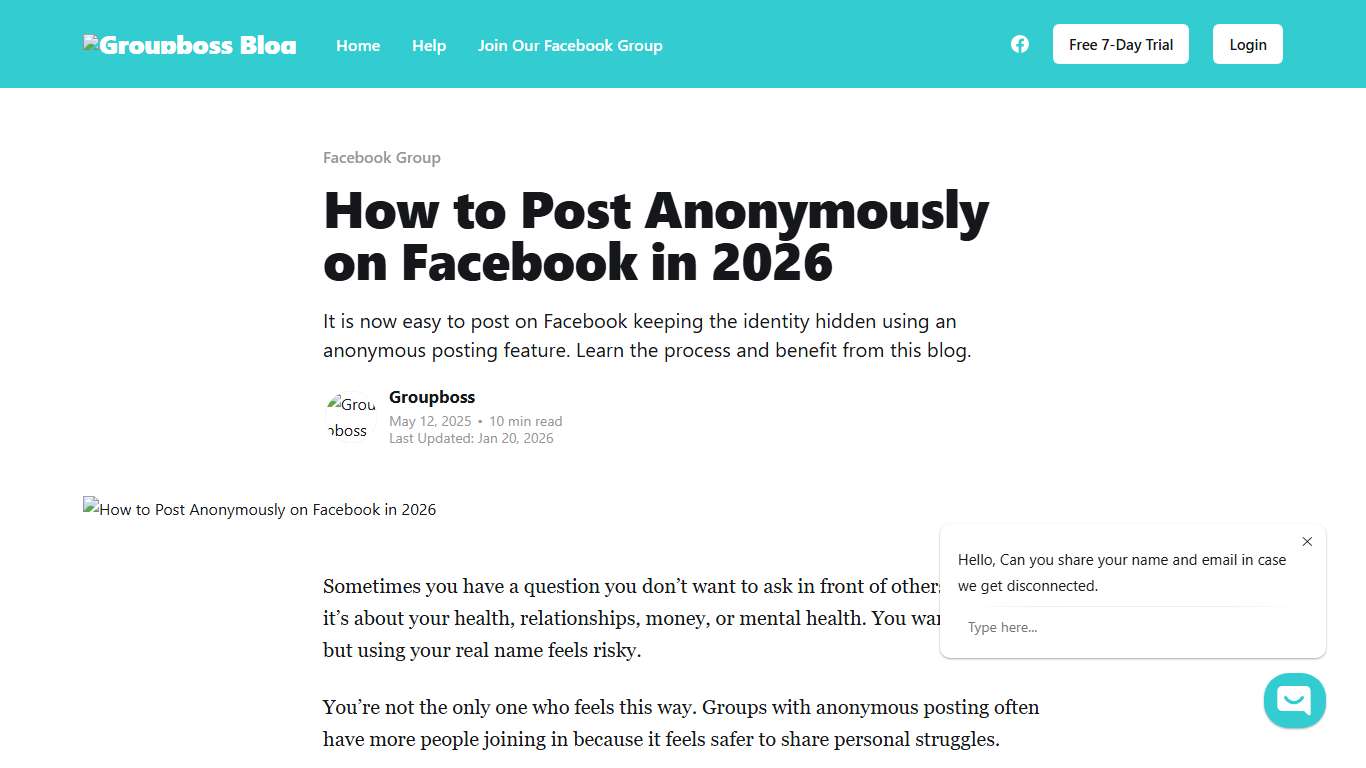How to Post Anonymously on Facebook in 2026